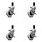 Service Caster 3 Inch Thermoplastic Wheel 1-1/2 Inch Expanding Stem Caster with Brakes, 4PK SCC-EX05S310-TPRS-SLB-112-4 - alternate 1
